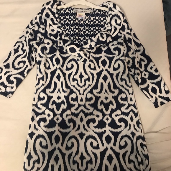 Navy and white beautiful dress - Picture 1 of 4